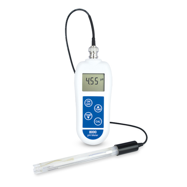 8000 pH-meter med pH elektrode